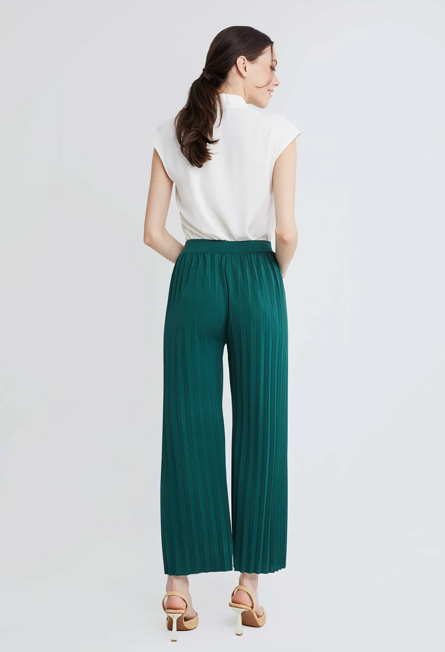 Smart Pleated Straight Leg Pants