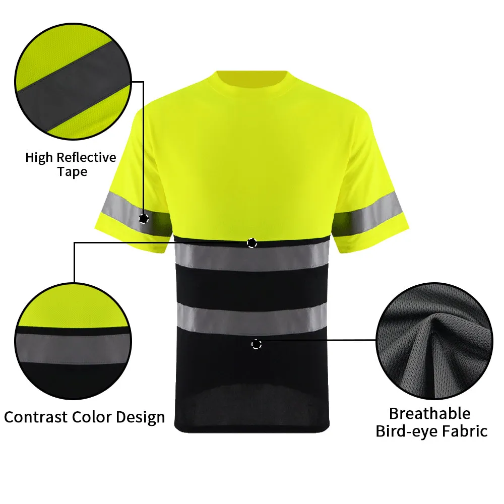 SMASYS Construction Hi Vis Breathable Reflective Work Shirts