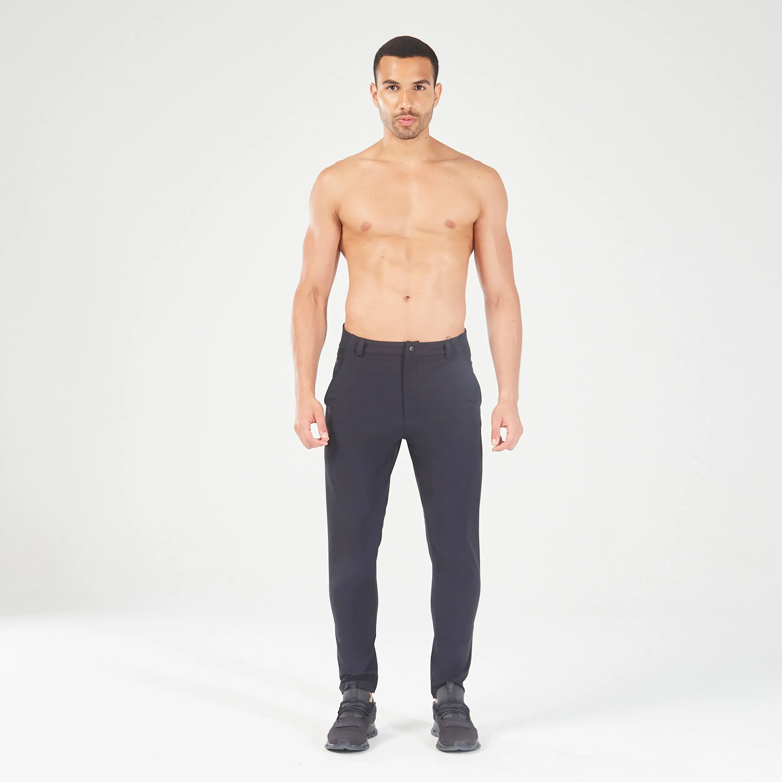 Statement Ribbed Smart Pants - Black