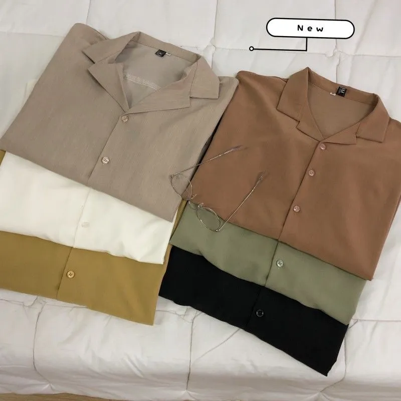 Suit Collar Long Sleeve Shirt