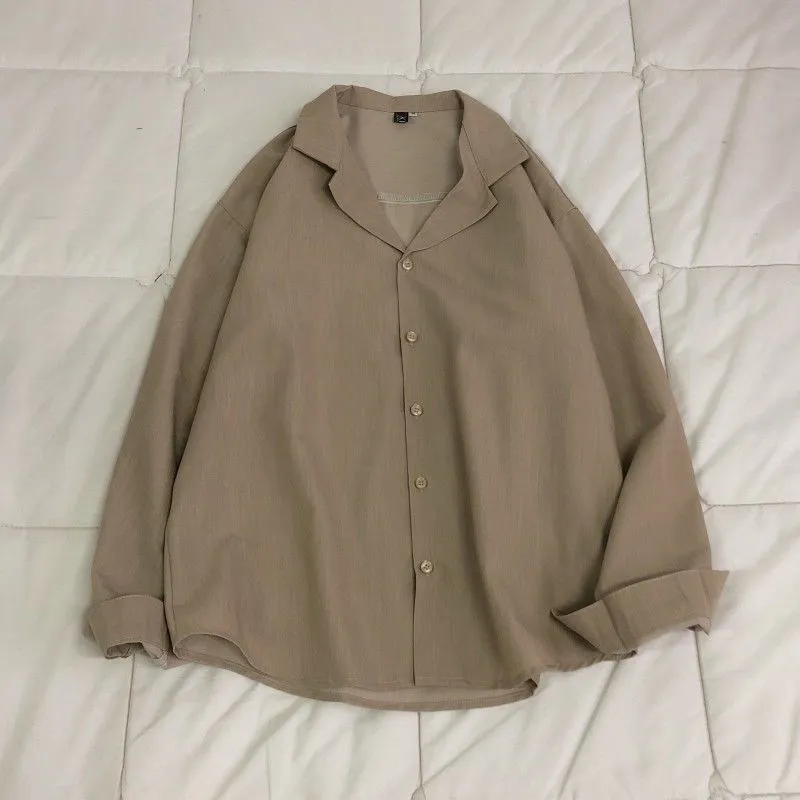 Suit Collar Long Sleeve Shirt