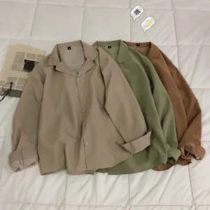 Suit Collar Long Sleeve Shirt