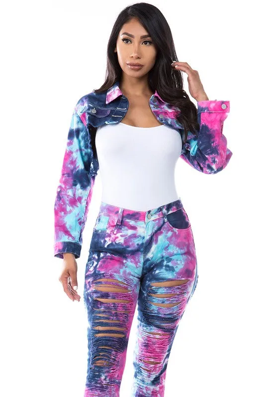 TIE DRY DENIM JACKET