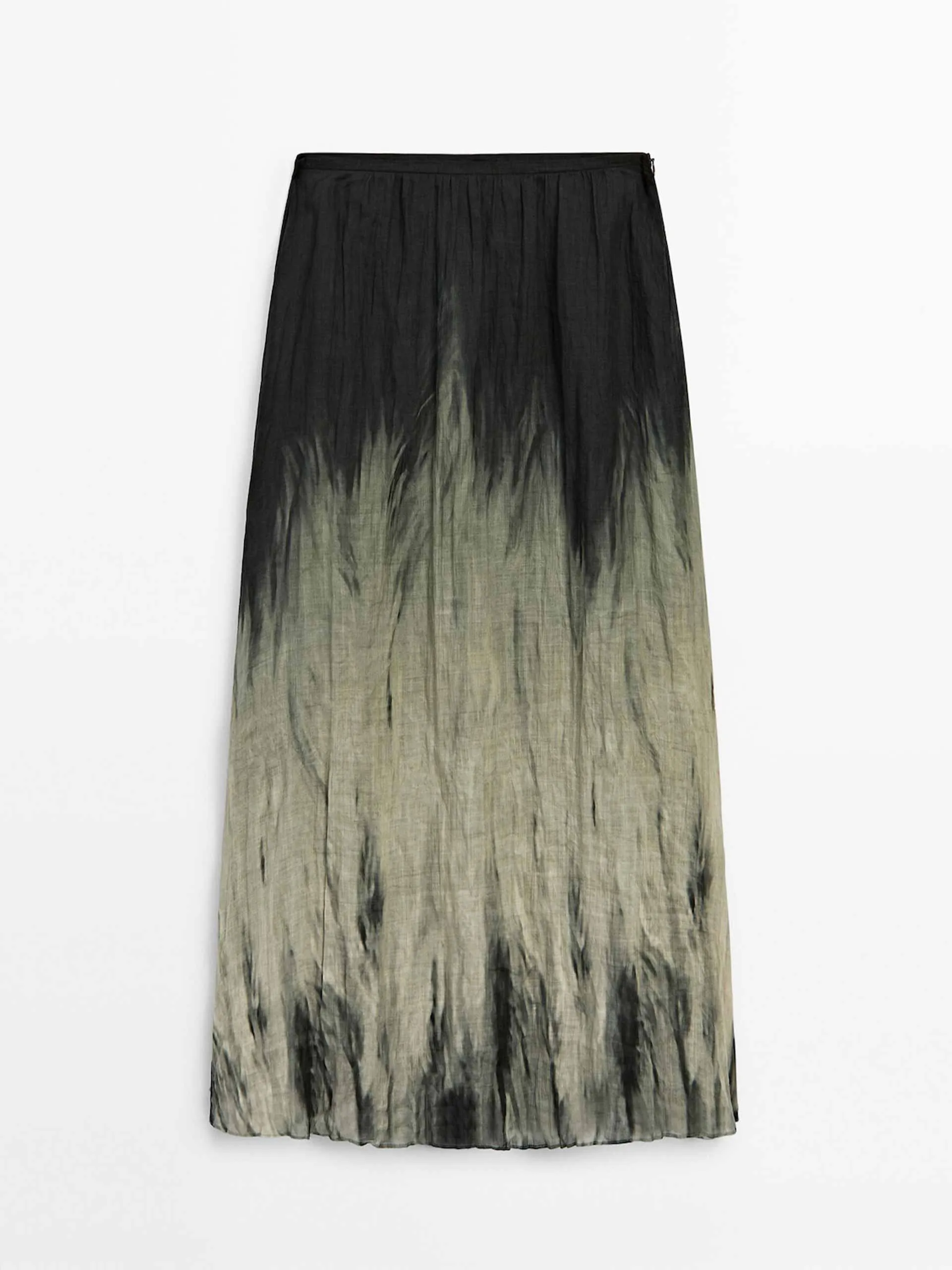 Tie-dye print midi skirt