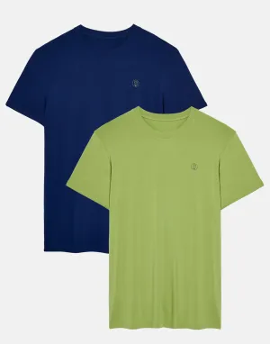 Two-pack Men's Bamboo T-Shirts – Tarragon & Navy