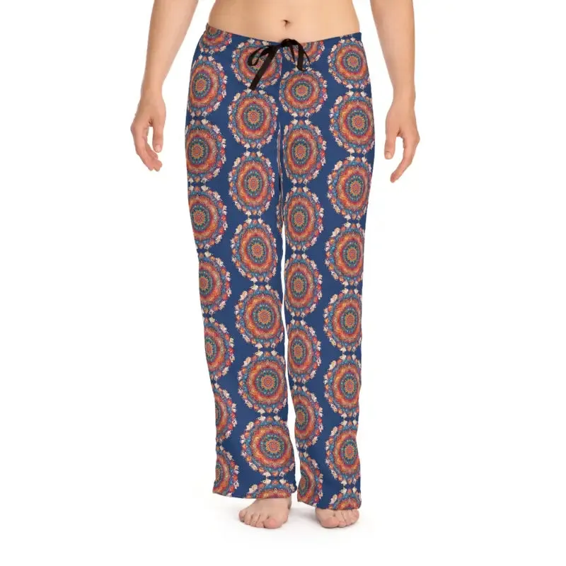 Vibrant Bright Geometric Womens Pajama Pants