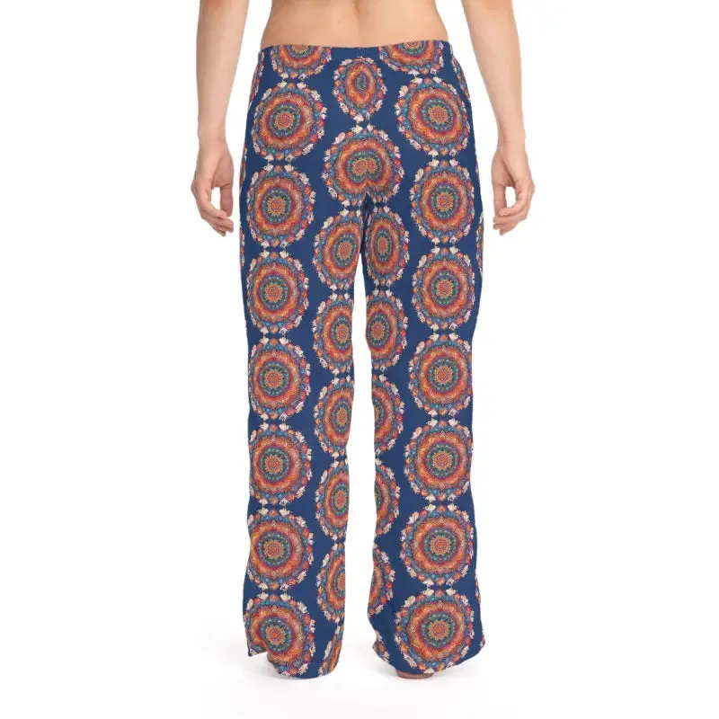 Vibrant Bright Geometric Womens Pajama Pants