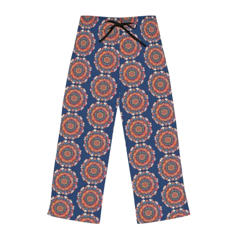 Vibrant Bright Geometric Womens Pajama Pants