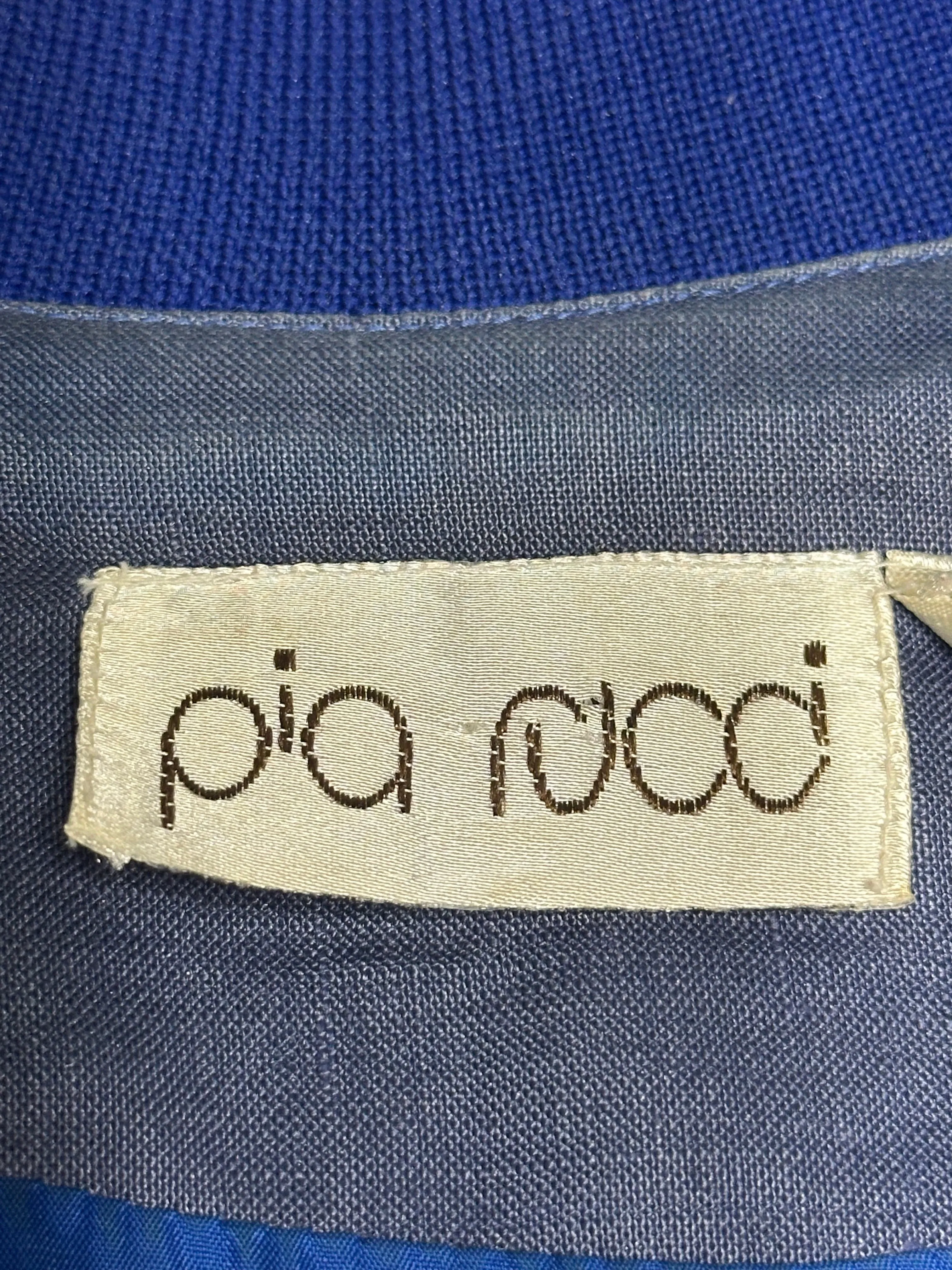 Vintage 80s Pia Rucci Periwinkle Embroidered Art Deco Blazer (14, ~S)