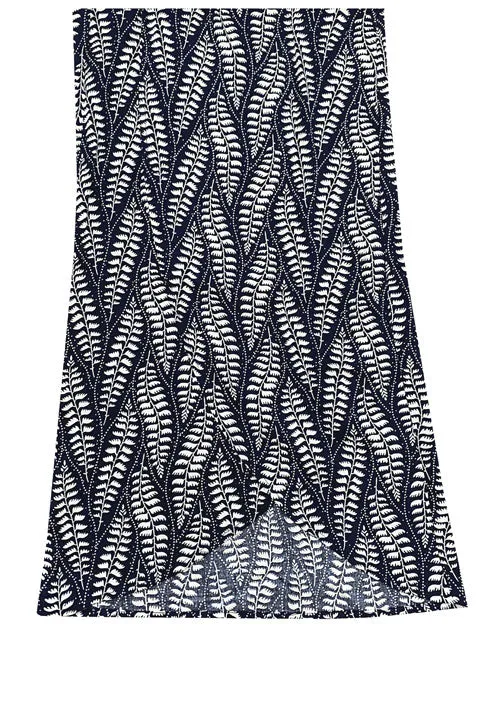 White & Navy Wide Leg Overlay Pant