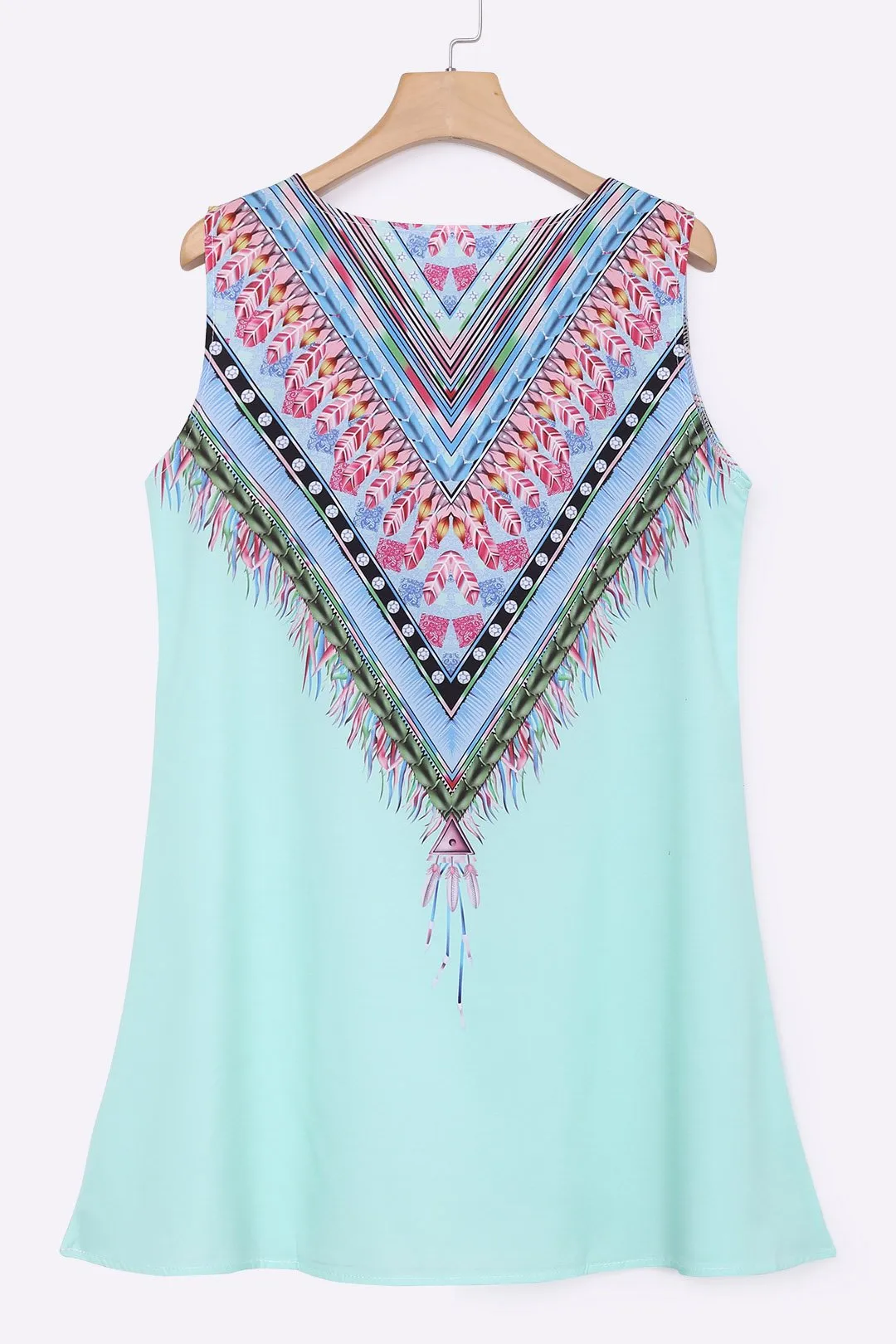 Wholesale Random Floral Calico Print Round Neck Sleeveless Dresses
