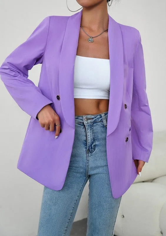 Womens Casual Blazers Open Front Long Sleeve Lapel