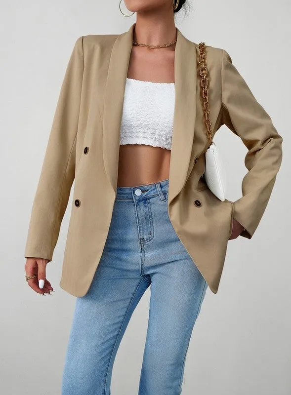 Womens Casual Blazers Open Front Long Sleeve Lapel