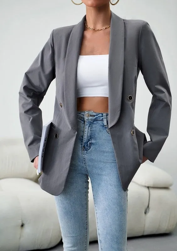 Womens Casual Blazers Open Front Long Sleeve Lapel