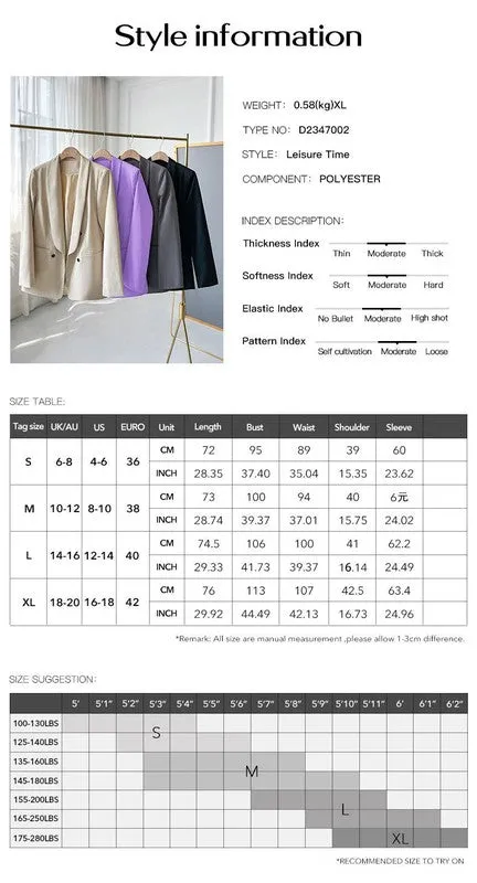 Womens Casual Blazers Open Front Long Sleeve Lapel