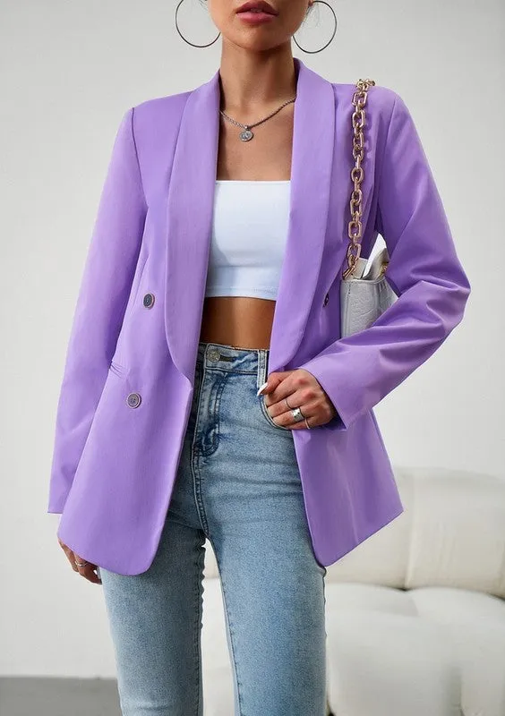 Womens Casual Blazers Open Front Long Sleeve Lapel