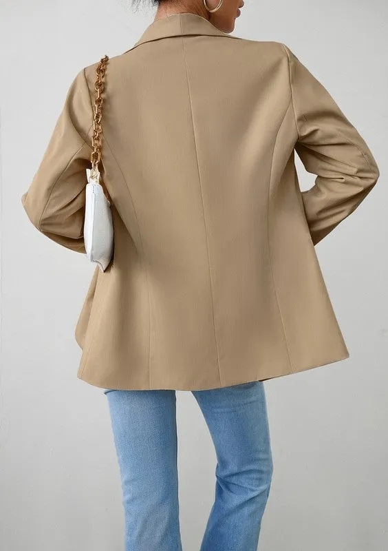 Womens Casual Blazers Open Front Long Sleeve Lapel