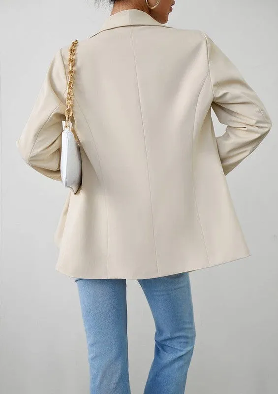 Womens Casual Blazers Open Front Long Sleeve Lapel