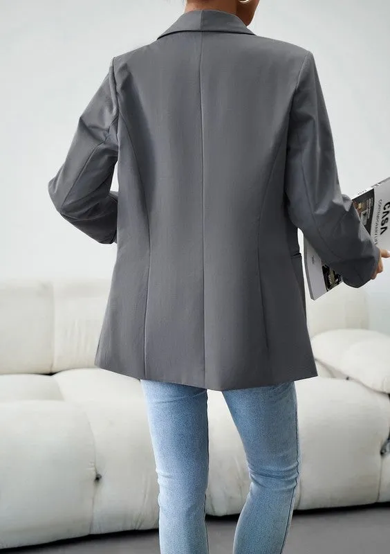 Womens Casual Blazers Open Front Long Sleeve Lapel