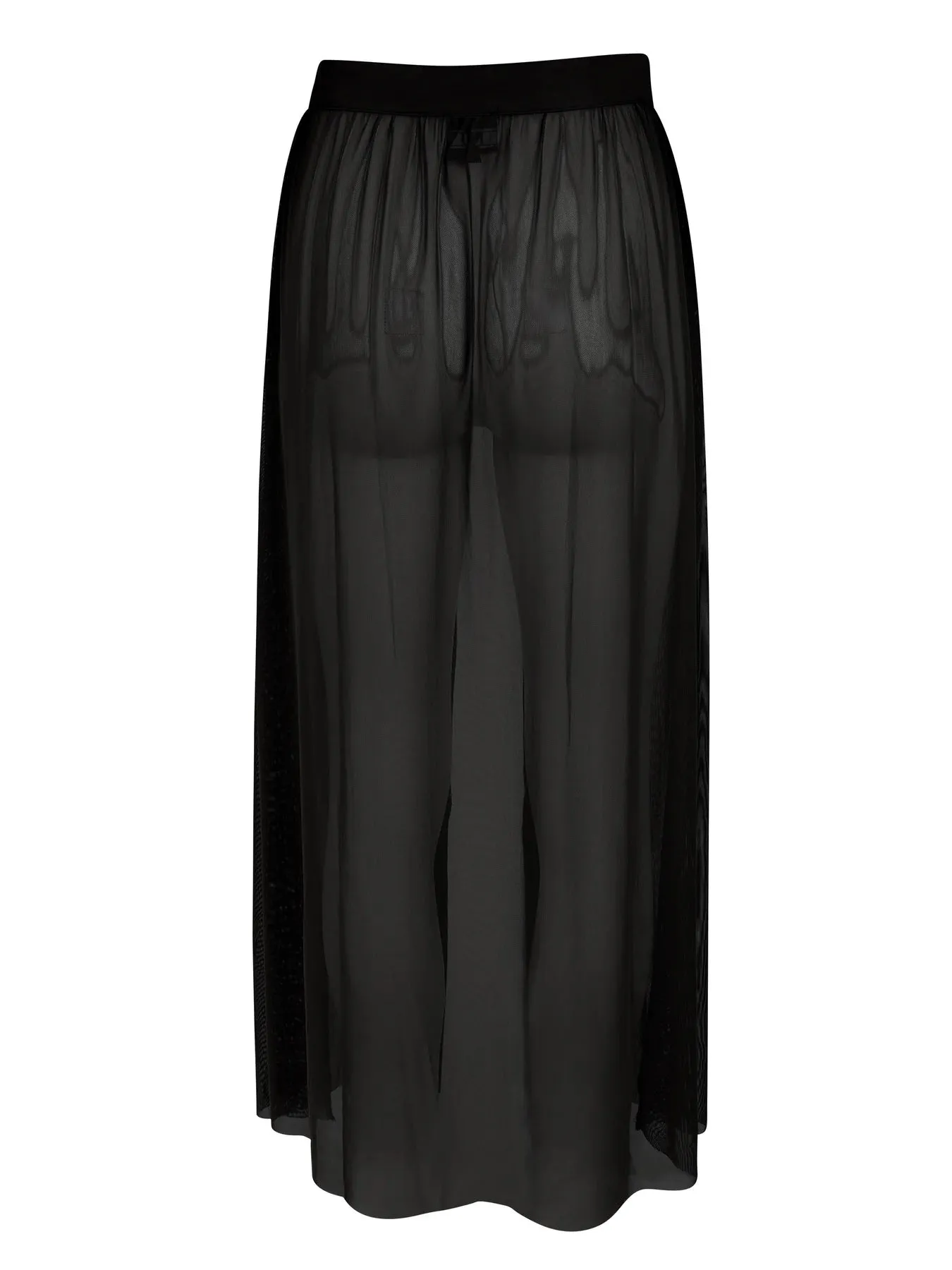 Yve Mesh Wrap Skirt - Black