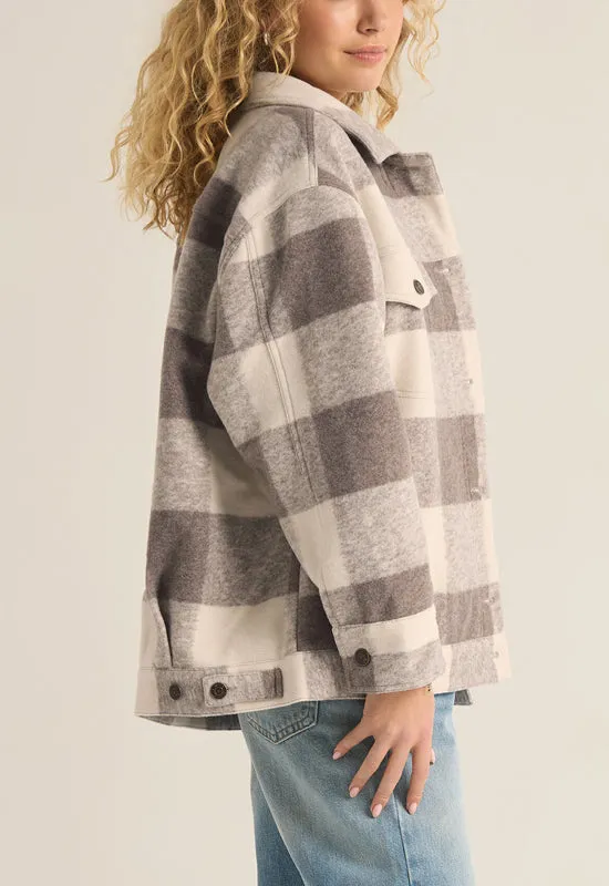 Z Supply - Preston Knit Plaid Jacket Slate Grey