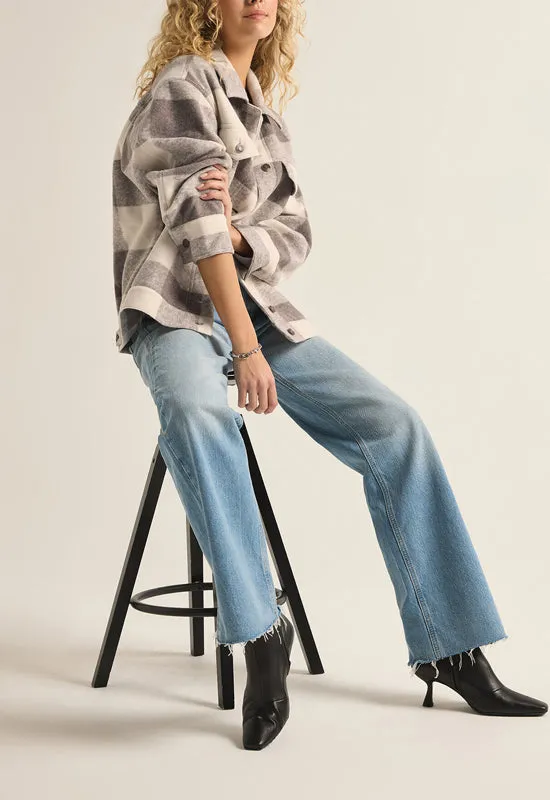 Z Supply - Preston Knit Plaid Jacket Slate Grey